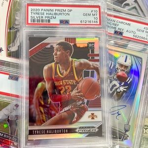 Tyrese Haliburton Iowa st. Sacramento kings rookie RC GRADED PSA 10 silver prizm